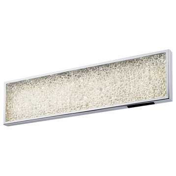 Dazzle LED Bath Bar With Clear Crushed Glass Shade, 18"