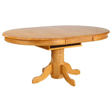 Sunset Trading Oak Selections Butterfly Top Pedestal Dining Table, Light Oak