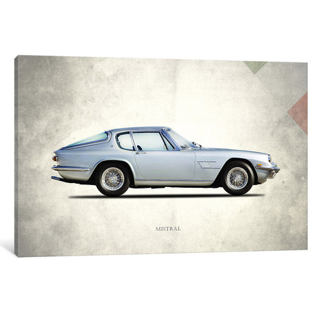 "1969 Maserati Mistral" by Mark Rogan, Canvas Print, 18"x12"