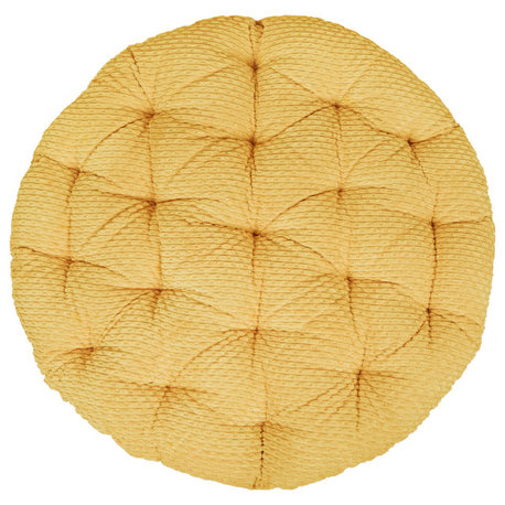 Corduroy Indoor Papasan Cushion, Becklee Mustard, 48"wx48"wx4"h