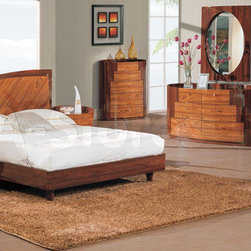 New York Kokuten Glossy Bedroom Set - Bedroom Furniture Sets