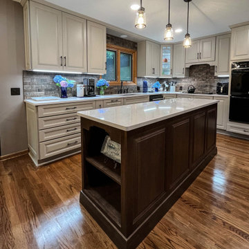 Two Tone White and Wood Kitchen