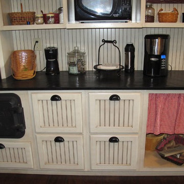 Bead Board Base Cabinet With Open Cabinet