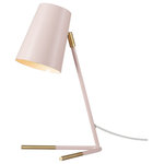 Novogratz x Globe Electric - Novogratz x Globe Dobby 16" Matte Rose Desk Lamp with Matte Gold Legs - There's something about the matte rose 16-inch Novogratz x Globe Dobby Desk Lamp that makes you want to add it to your home. The light pink color is perfect for adding a brightness to your home office, child's bedroom or a living room side table, while the matte gold legs elevate this lamp into a bold design that really stands out. A pivoting lamp head lets you direct your light where you need it most, finishing off this unique take on a traditional desk lamp. Decorate with the Novogratz and Globe Electric - lighting made easy.