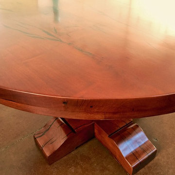 Mesquite Wood Round Dining Table