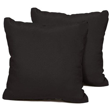 Black Outdoor Throw Pillows Square Set of 2