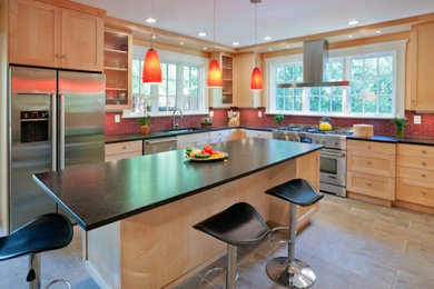 Inspiration for a contemporary kitchen remodel in Boston
