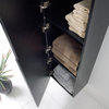 Fresca Black Bathroom Linen Side Cabinet With 3 Large Storage Areas, Black