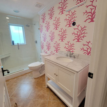 Bathroom wallpaper installation Seattle, WA