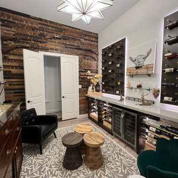 Custom Wooden Wine Storage and Tasting Room