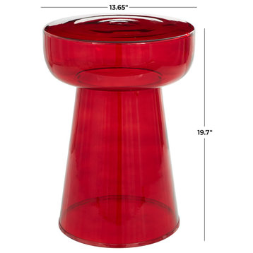 Contemporary Red Glass Accent Table 563887
