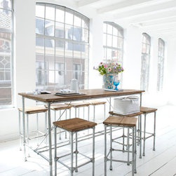 Industrial, rustic high bar table and bar stools - Dining Tables