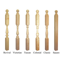 3 1/2" Balltop Porch Newel Post - Outdoor Products