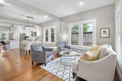 Example of a trendy living room design in Houston