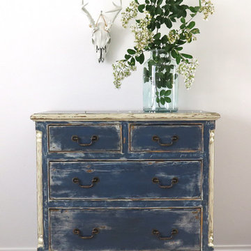 Painted Indigo Antique Chest