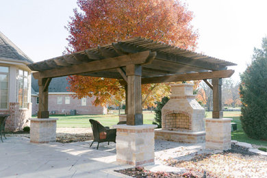 Custom Fireplace and Pergola - Pewaukee