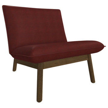Cantor Leather Lounge Chair, Finish Shown: Shiitake, Leather Shown: Garnet