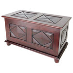 Wayborn - Hope Chest - Your room's visual appeal will be elevated to new heights with the addition of our modish Hope Chest. With beautifully hand carved details and a rustic cherry finish, this chest will enhance the look of any traditional living space. Place this piece at the foot of your bed or against a wall in your living room and conveniently organize spare pillows, blankets and other excess belongings in the spacious storage chest. The Hope is expertly crafted from bass wood and measures 36 inches wide, 18 inches deep and 20 inches tall.