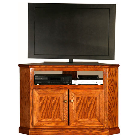 Classic Oak 46.25" Tall Corner TV Cart, Summer Sage Oak