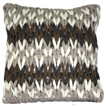 Pillow Decor, Hygge Nordic Chunky Knit Pillow, Forest Brown
