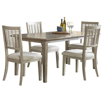 Hillsdale Ocala 5-Piece Rectangle Coastal Wood/Fabric Dining Set in Gray