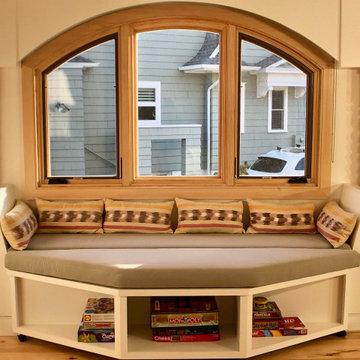 Transitional Living Room Window Seat
