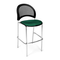 OFM Inc - Moon Cafe Height Bar Stool w Curved Back and Padded Contoured Seat, Set of 2 - Bar Stools and Counter Stools