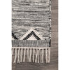 nuLOOM Hand Woven Wool Savannah Moroccan Fringe Area Rug, Black 8'x11'