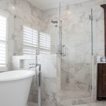 Contemporary Floor to Ceiling Tiled Master Bathroom