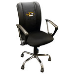 Dreamseat - Missouri Tigers Task Chair With Arms Black Mesh Ergonomic - The Curve Chair is perfect for your home office or poker table. Designed with an ergonomic curved back and a commercially rated base the Curve is designed for hours upon hours of comfortable and maintenance free use. The patented XZipit system provides endless logo options on the front of the chair and allows you to showcase your favorite team or interest.