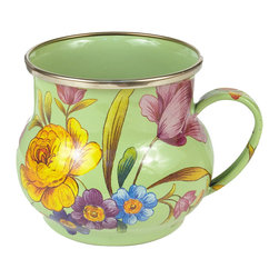 Flower Market Enamel Mug - Green | MacKenzie-Childs - Mugs