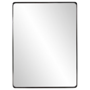 Roseto HEMIR85486 Lucian 40" x 30" Rectangular Flat Accent Mirror - Brushed