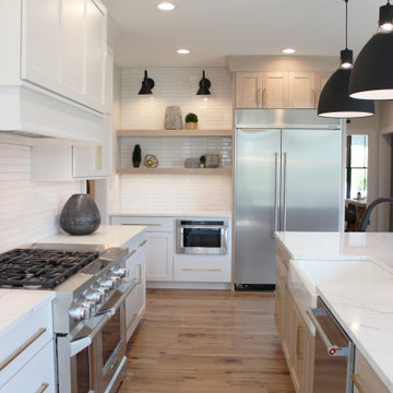 Oak, and White Kitchen with Matte Black Accents in Iowa Aspen Homes Farmhouse