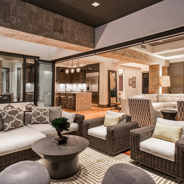 Transitional Indoor Outdoor Living Room