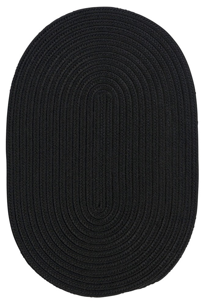 Boca Raton Rug, Black, 2'x8' Oval, 2'x8' Oval - Contemporary - Outdoor ...