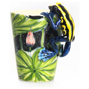 Frog 3D Ceramic Mug, Yellow And Black