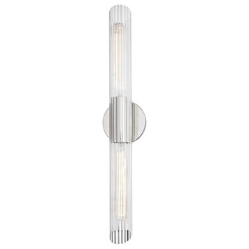 Cecily 2 Light Wall Sconce in Polished Nickel