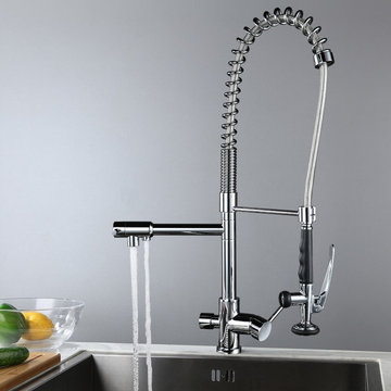 $179.99, Commercial Pull Down Kitchen Faucet with Water Filter & Pot Filler 3 in