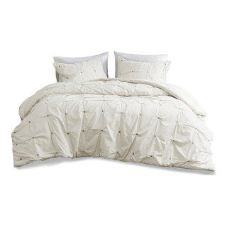 INK+IVY Percale Duvet Cover Set With Embroidery - Traditional - Duvet Covers  And Duvet Sets - by Olliix
