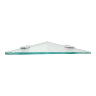 Triangle Glass Shelf with (2) Half Round Clamps - Contemporary