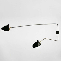 Serge Mouille - Serge Mouille 2 Arm Rotating Sconce - Swing Arm Wall Lamps