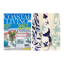 Coastal Hand Block Printed Linens - Dish Towels