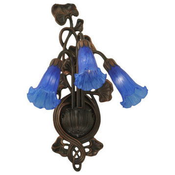 10.5W Blue Pond Lily 3 LT Wall Sconce