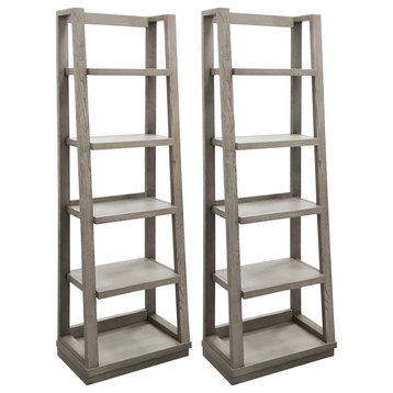 Parker House Pure Modern Pair of Angled Etagere Bookcase Piers