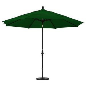 Commercial Grade 9 Ft Patio Umbrella With Forest Green Sunbrella Canopy Contemporary Outdoor Umbrellas By Hilton Furnitures