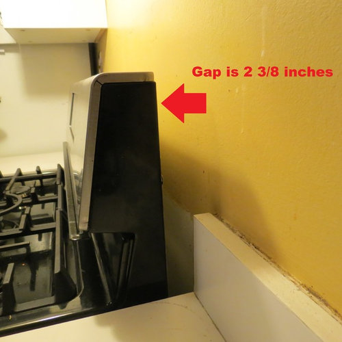 Range not flush with wall. Large gap!