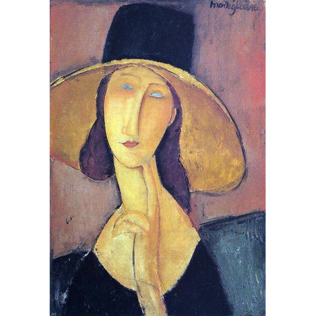 Amedeo Modigliani Jeanne Hebuterne in a Large Hat Wall Decal