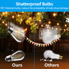 2-Pack 96ft LED Outdoor String Lights With 30+2 Shatterproof Vintage Edison Bulb