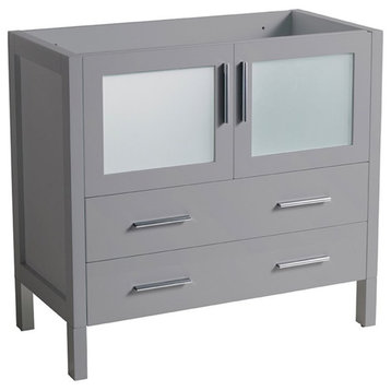 Fresca Torino 36" 2-drawer Engineered Wood Bathroom Cabinet in Gray