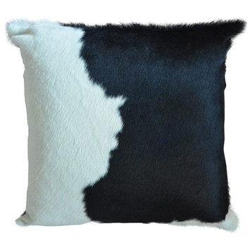 Pergamino Black and White Cowhide Pillows, Single Sided